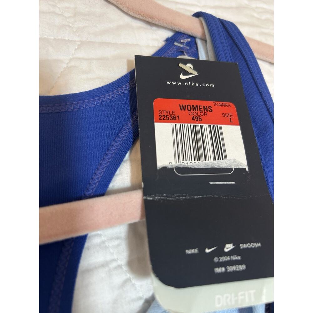Nike Tank Top blue Womens size large Sleeveless Lightweight Stretch Inside Bra - Picture 5 of 7